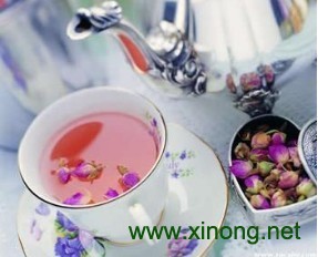 粉玫瑰花茶