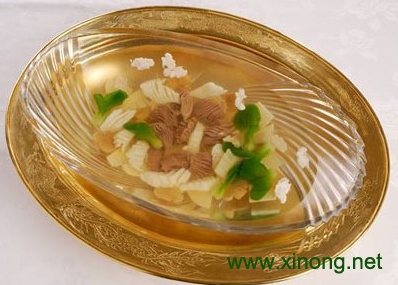 口蘑桃仁汆双脆